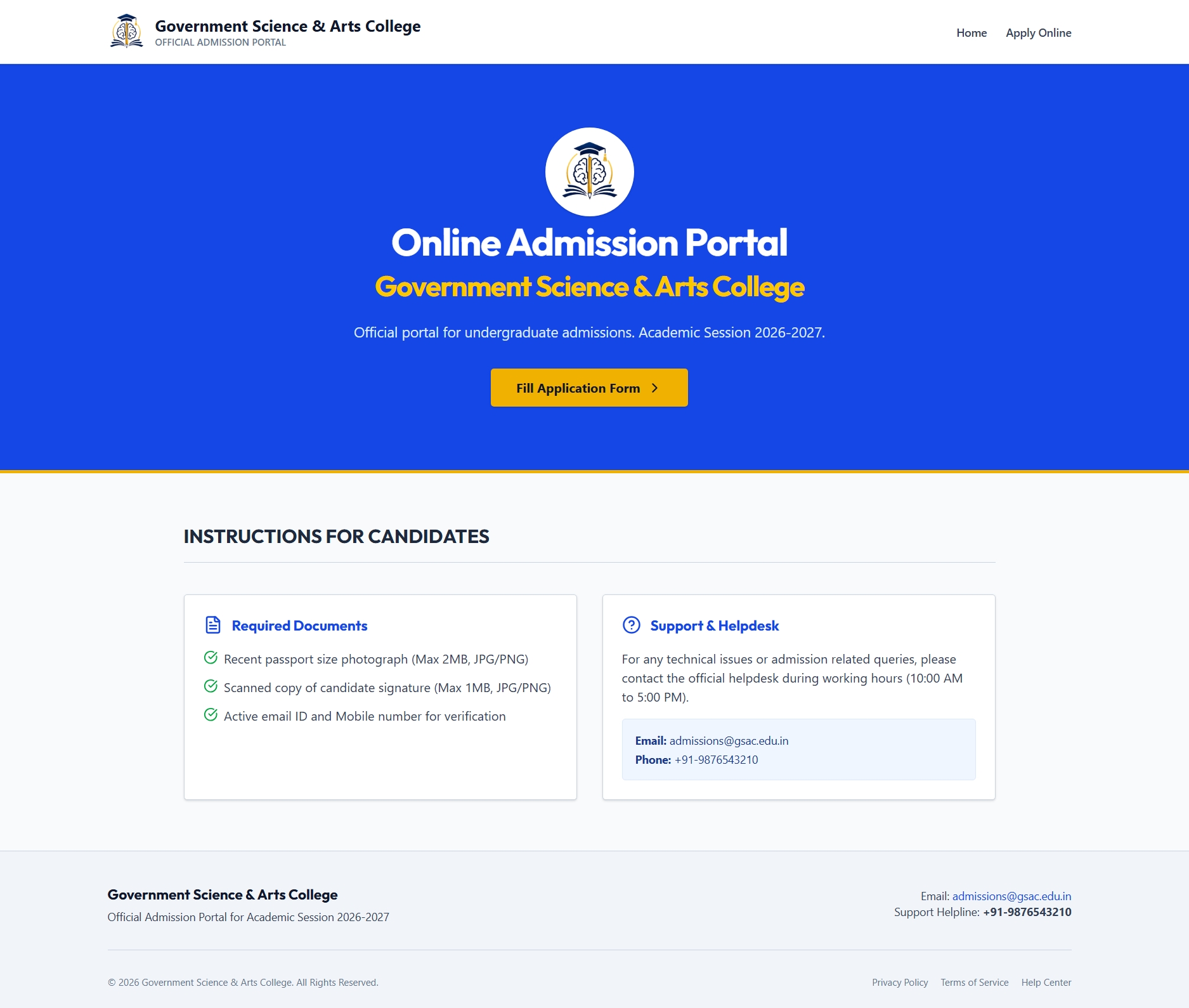 Online Admission ERP